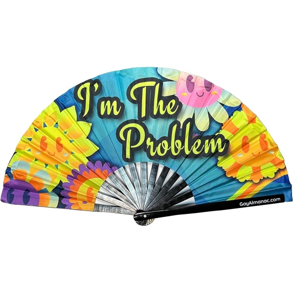 Gay Pride Large Folding Fans, Bamboo Fan 13″ with UV Reactive Ink, for ...